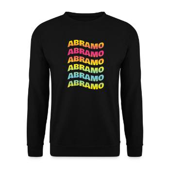 Abraham t-shirt text wave effect wave effect - Unisex Sweatshirt - black - Front - Alina (178cm) & Michal (187cm)
