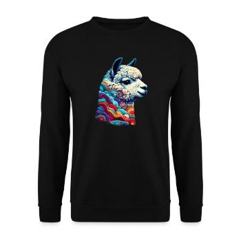 Alpaca - Unisex Sweatshirt - black - Front - Alina (178cm) & Michal (187cm)