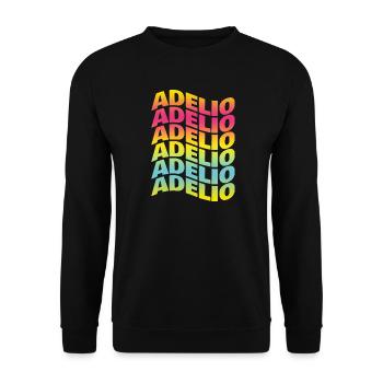 t-shirt Adelio text wave effect wave text - Unisex Sweatshirt - black - Front - Alina (178cm) & Michal (187cm)