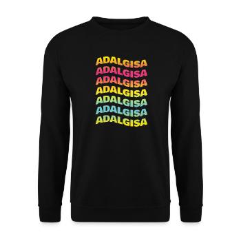 Adalgisa tshirt text wave effect t-shirt- - Unisex Sweatshirt - black - Front - Alina (178cm) & Michal (187cm)