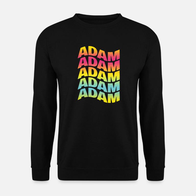 t-shirt Adam text wavy text effect - Unisex Sweatshirt - black