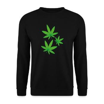 Feuilles de cannabis vertes - Sweat-shirt Unisexe - noir - Devant - Alina (178cm) & Michal (187cm)