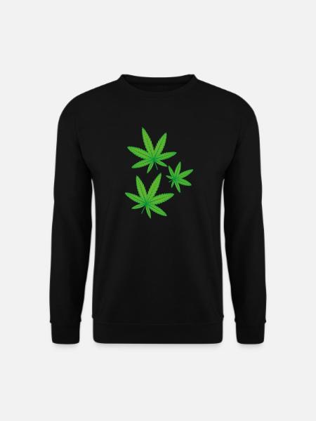 Feuilles de cannabis vertes - Sweat-shirt Unisexe - noir
