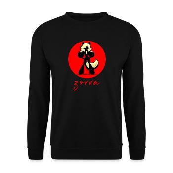 Renard à fond rouge - Sweat-shirt Unisexe - noir - Devant - Alina (178cm) & Michal (187cm)