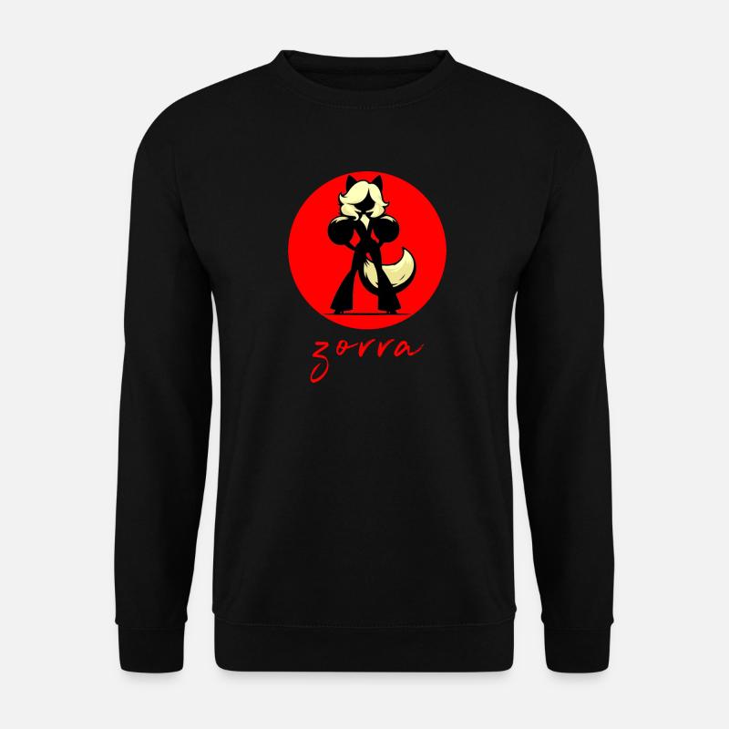 Red Background Fox - Unisex Sweatshirt - black