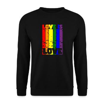 Liebe ist Liebe: Feiere Stolz und Einheit - Unisex Pullover - Schwarz - Vorne - Alina (178cm) & Michal (187cm)