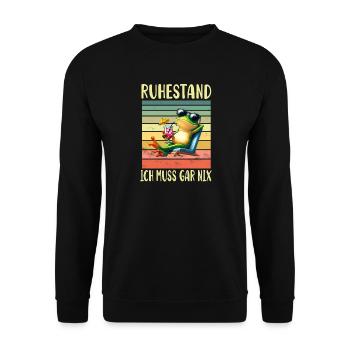 Ruhestand Rentner Pension - Unisex Pullover - Schwarz - Vorne - Alina (178cm) & Michal (187cm)