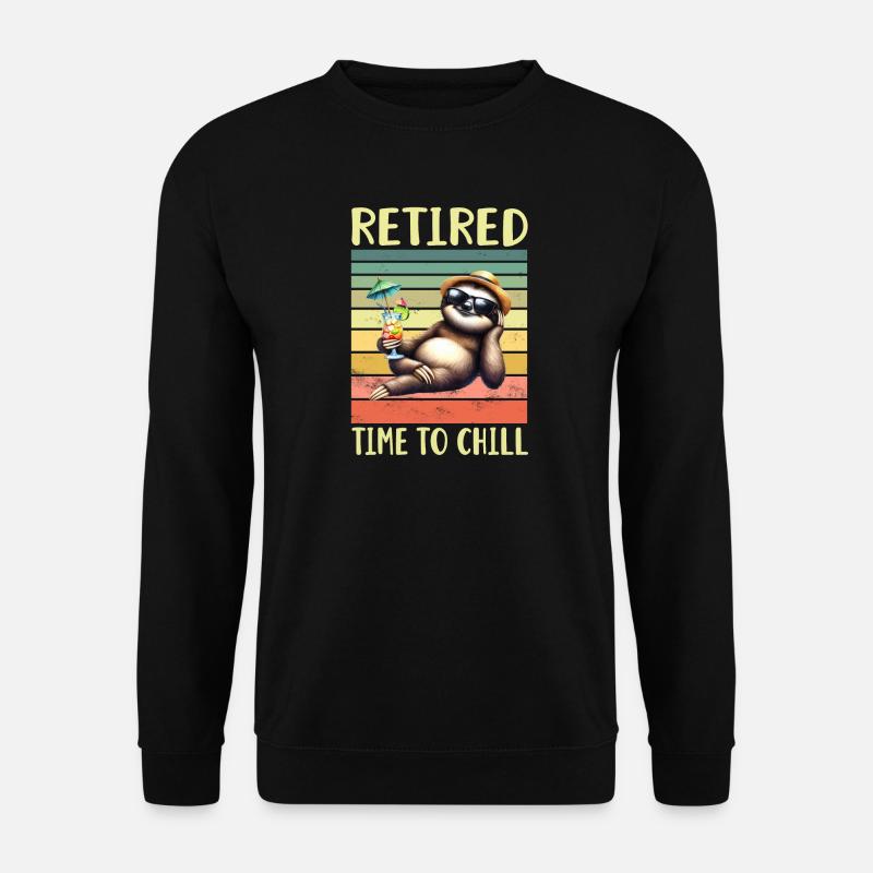 Retired Retired Sloth - Unisex Sweatshirt - black