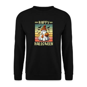Halloween Ghost - Unisex Sweatshirt - black - Front - Alina (178cm) & Michal (187cm)