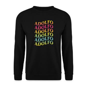Adolfo wave effect t-shirt t-shirt gift idea - Unisex Sweatshirt - black - Front - Alina (178cm) & Michal (187cm)