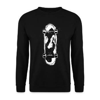 Skateboard Skizze - Unisex Pullover - Schwarz - Vorne - Alina (178cm) & Michal (187cm)