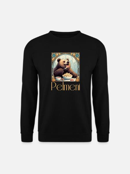 Pelmeni Bär russisch Geschenk - Unisex Pullover - Schwarz