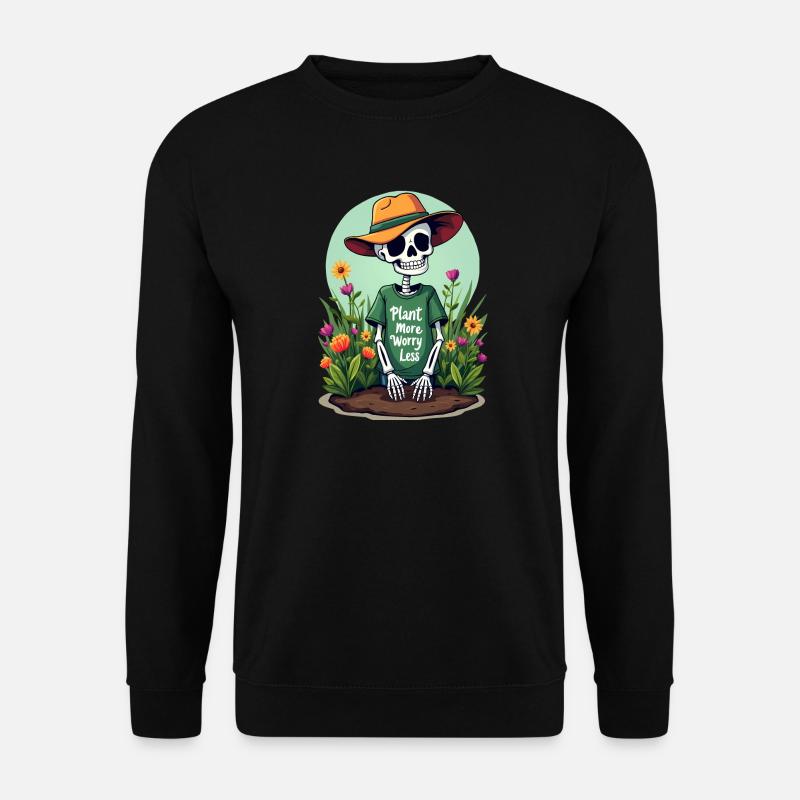 PFLANZEN SIE MEHR, SORGEN SIE SICH WENIGER - Unisex Pullover - Schwarz