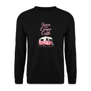 Queen Of The Camper Castle, RV Girl - Unisex Sweatshirt - black - Front - Alina (178cm) & Michal (187cm)