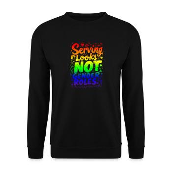 SERVIR L’APPARENCE, PAS LES RÔLES DE GENRE - Sweat-shirt Unisexe - noir - Devant - Alina (178cm) & Michal (187cm)