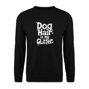 DOG HAIR IS MY GLITTER - Unisex Sweatshirt - black - Front - Alina (178cm) & Michal (187cm)