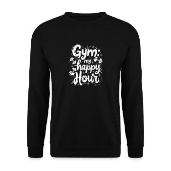 Gym: my happy hour - Unisex Sweatshirt - black - Front - Alina (178cm) & Michal (187cm)