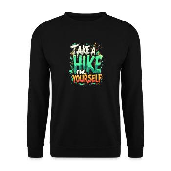 TAKE A HIKE, FIND YOURSELF - Unisex Sweatshirt - black - Front - Alina (178cm) & Michal (187cm)
