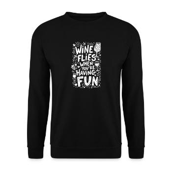 LE VIN VOLE QUAND ON S’AMUSE - Sweat-shirt Unisexe - noir - Devant - Alina (178cm) & Michal (187cm)