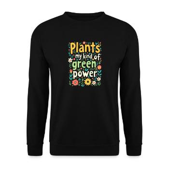 PLANTS MY KIND OF GREEN POWER - Unisex Sweatshirt - black - Front - Alina (178cm) & Michal (187cm)