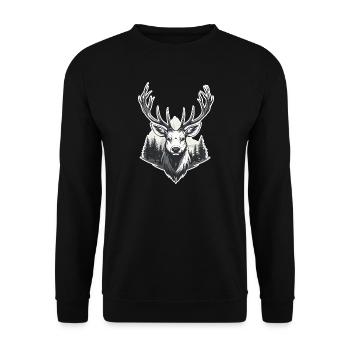 Paysage forestier de Deer Head - Sweat-shirt Unisexe - noir - Devant - Alina (178cm) & Michal (187cm)