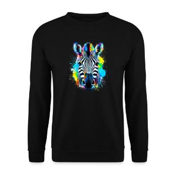 Zebra - Unisex Sweatshirt - black - Front - Alina (178cm) & Michal (187cm)