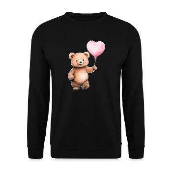 Coeur Ballon Teddy - Sweat-shirt Unisexe - noir - Devant - Alina (178cm) & Michal (187cm)