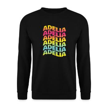 Adelia t-shirt t-shirt text wave effect - Unisex Sweatshirt - black - Front - Alina (178cm) & Michal (187cm)