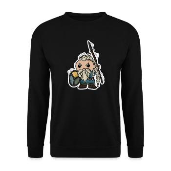 Wikinger | Krieger | Zwerg - Unisex Pullover - Schwarz - Vorne - Alina (178cm) & Michal (187cm)