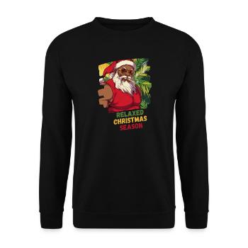 RELEXED CHRISTMAS SEASON - Cooler Weihnachtsmann - Unisex Pullover - Schwarz - Vorne - Alina (178cm) & Michal (187cm)