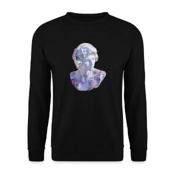Antike trifft Beats: Marmor meets Modern - Unisex Pullover - Schwarz - Vorne - Alina (178cm) & Michal (187cm)