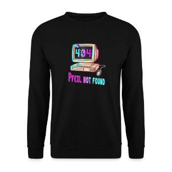 404 Retro Design - Unisex Pullover - Schwarz - Vorne - Alina (178cm) & Michal (187cm)