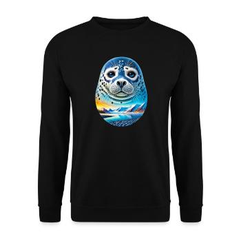 Seal - Unisex Sweatshirt - black - Front - Alina (178cm) & Michal (187cm)
