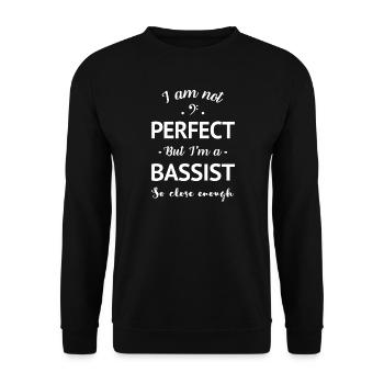 Humor perfekt Bassist Frau Mann - Unisex Pullover - Schwarz - Vorne - Alina (178cm) & Michal (187cm)