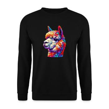 Alpaca - Unisex Sweatshirt - black - Front - Alina (178cm) & Michal (187cm)