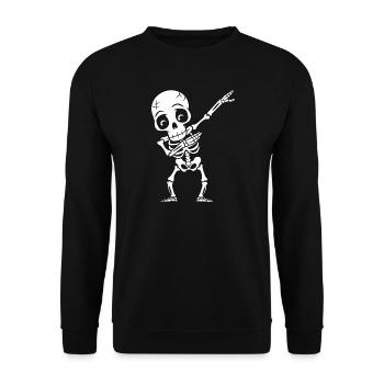 Dabbing Skeleton - Unisex Sweatshirt - black - Front - Alina (178cm) & Michal (187cm)