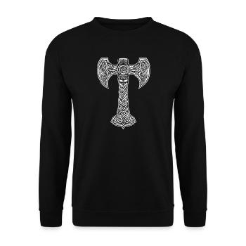 Mjöllnir symbole viking - Sweat-shirt Unisexe - noir - Devant - Alina (178cm) & Michal (187cm)