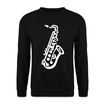 Saxophone Drawing - Unisex Sweatshirt - black - Front - Alina (178cm) & Michal (187cm)