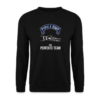 Dad & Son The Perfect Team Father's Day Birthday - Unisex Sweatshirt - black - Front - Alina (178cm) & Michal (187cm)