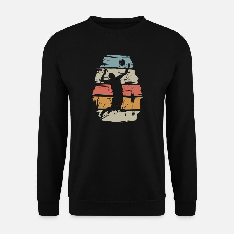 retro volleyball player - ball attack scratch - Unisex Sweatshirt - black