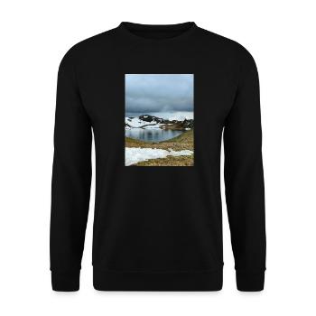 Round lake in Oisans - Unisex Sweatshirt - black - Front - Alina (178cm) & Michal (187cm)