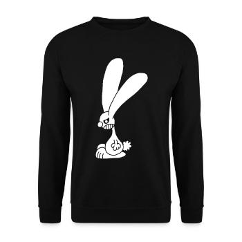 Grumpy White Rabbit - Unisex Sweatshirt - black - Front - Alina (178cm) & Michal (187cm)
