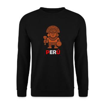 Lord of Sipan - Peru - Peruvian Culture - Unisex Sweatshirt - black - Front - Alina (178cm) & Michal (187cm)