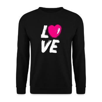 Love Love Heart Pink Wedding Comic Brush J’adore - Sweat-shirt Unisexe - noir - Devant - Alina (178cm) & Michal (187cm)