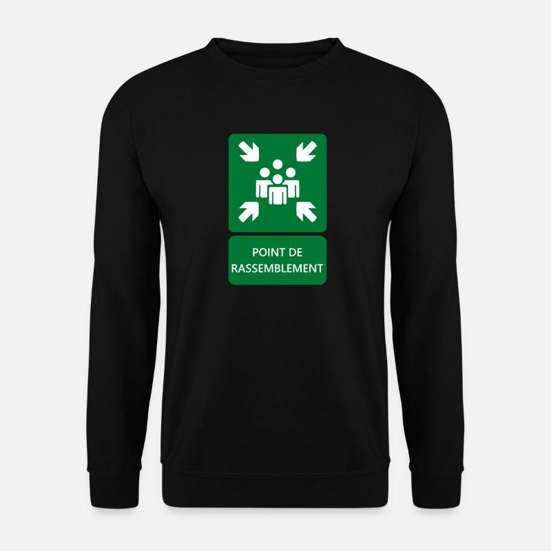 Schild für Sammelplätze, Beschilderung - Unisex Pullover - Schwarz