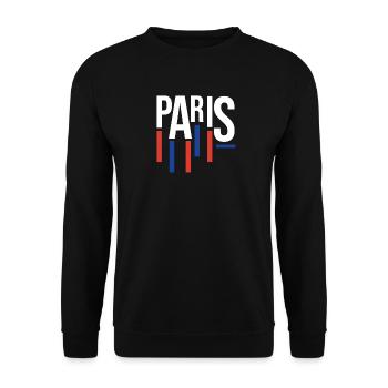 Blau Rotes Paris Souvenir - Hommage an Frankreich - Unisex Pullover - Schwarz - Vorne - Alina (178cm) & Michal (187cm)