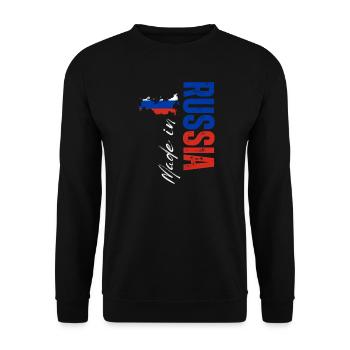 Fabriqué en Russie, design vertical - Sweat-shirt Unisexe - noir - Devant - Alina (178cm) & Michal (187cm)