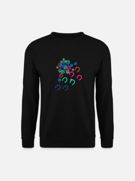 Pfote, Pfoten, Tatze,Fussababdruck,hufeisenabdruck - Unisex Pullover - Schwarz