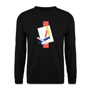 Abstract color block pattern distorted face - Unisex Sweatshirt - black - Front - Alina (178cm) & Michal (187cm)