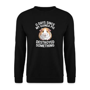 0 Days Since My Guinea Pig Destroyed Something Fun - Unisex Sweatshirt - black - Front - Alina (178cm) & Michal (187cm)